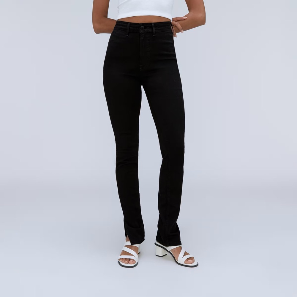 Everlane Way High Skinny Split Hem Jeans NWT black